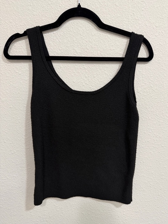 a new day Tops - Black Fitted Ribbed Sweater Tank Top | Medium | A New Day